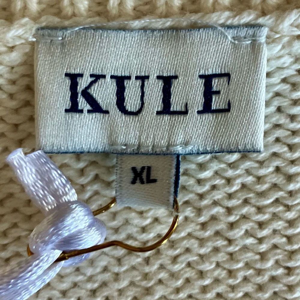 BNWT KULE 100% Cotton The Finn Striped Sweater XL Bronze/Cream Sold Out Online - Picture 2 of 15